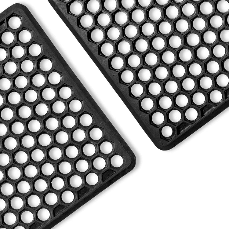Hexagon Hollow Rubber Door Mats 60 x 40 cm, Black