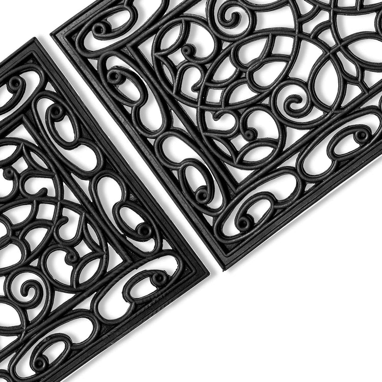 Abstract - Iron Cast Rubber Door Mats 60 x 40 cm, Black