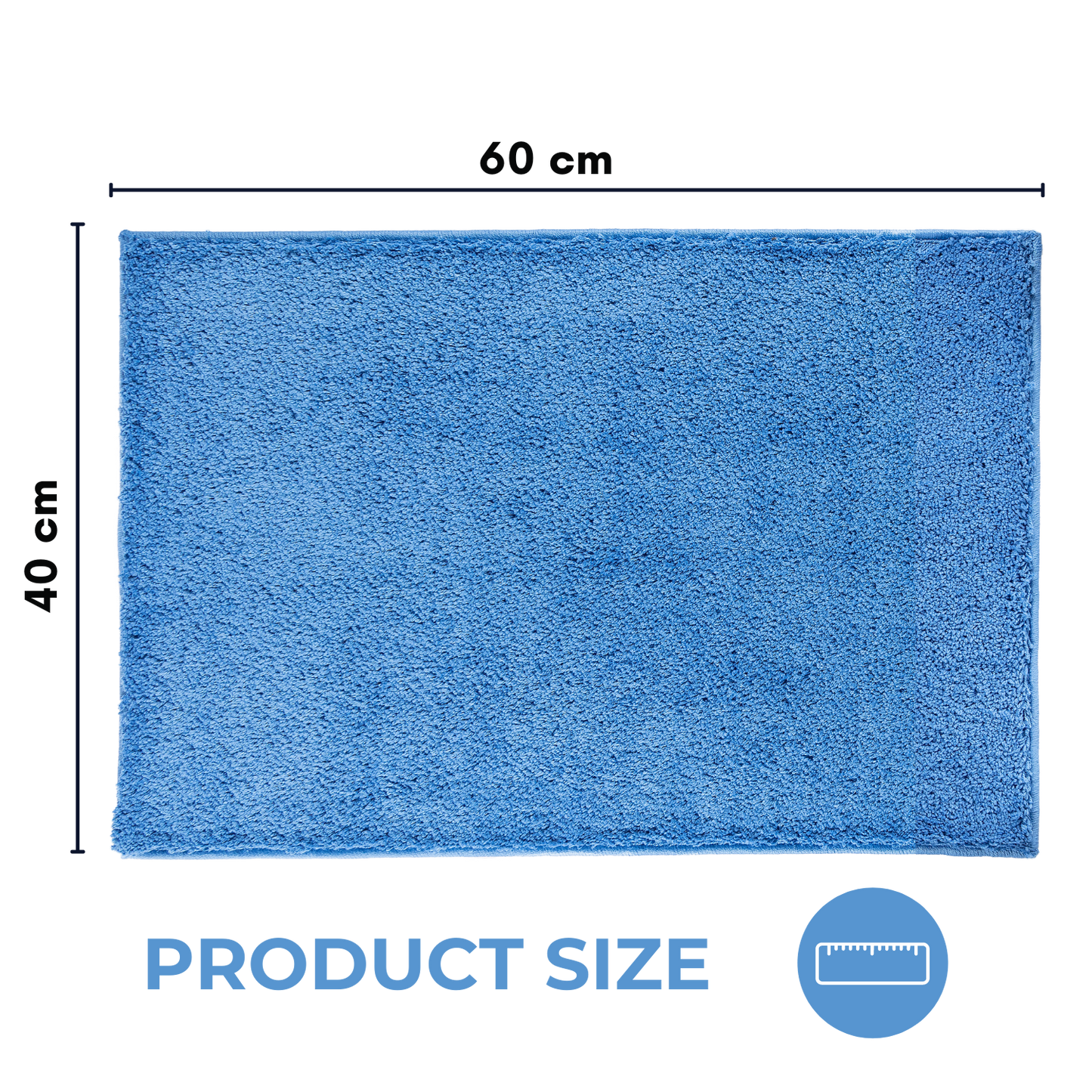 Mystic Premium Soft Bath Mat Blue, Anti-Slip & Machine Washable