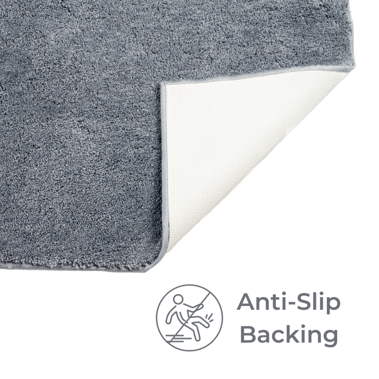 Mystic Premium Soft Bath Mat Gray, Anti-Slip & Machine Washable