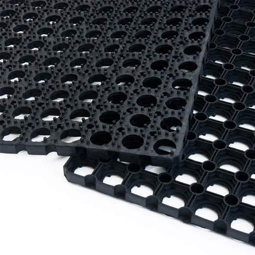 Hollow Rubber Door Mats 60 x 40 cm, Black