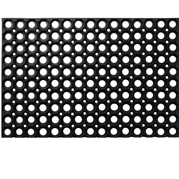Hollow Rubber Door Mats 60 x 40 cm, Black
