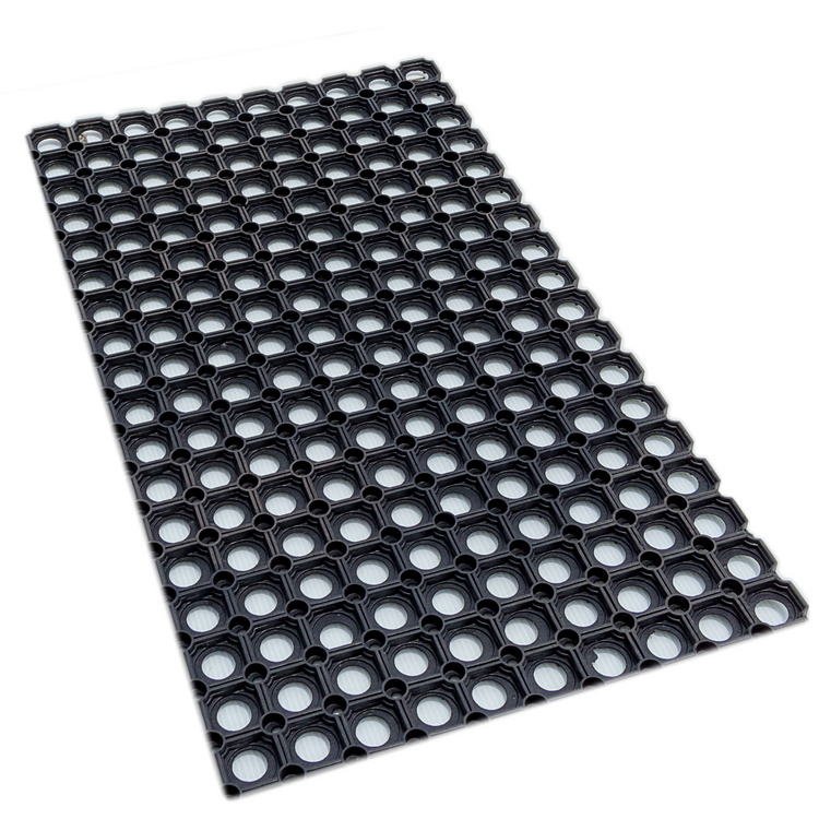 Hollow Rubber Door Mats 60 x 40 cm, Black