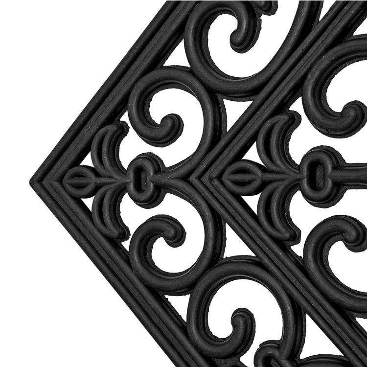 Iron Cast Rubber Door Mats 60 x 40 cm, Black
