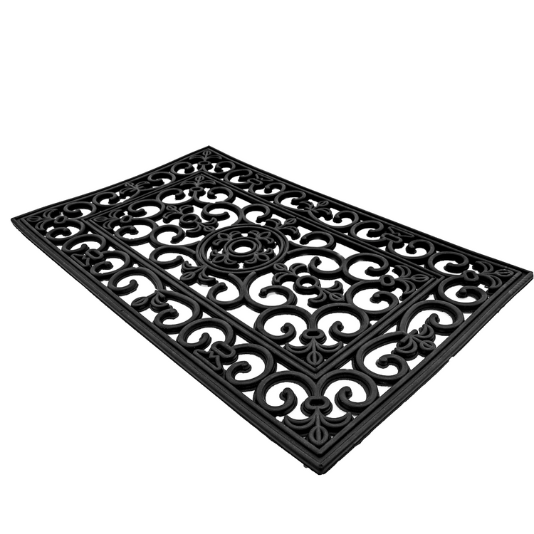 Iron Cast Rubber Door Mats 60 x 40 cm, Black