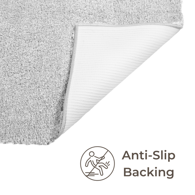 Splendor Premium Soft Bath Mat Silver, Anti-Slip & Machine Washable