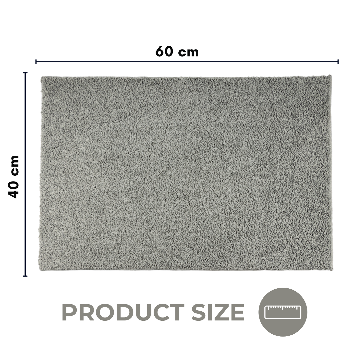 Mystic Premium Soft Bath Mat Steel Gray, Anti-Slip & Machine Washable
