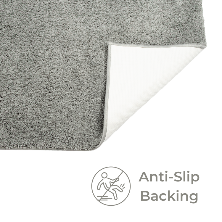 Mystic Premium Soft Bath Mat Steel Gray, Anti-Slip & Machine Washable