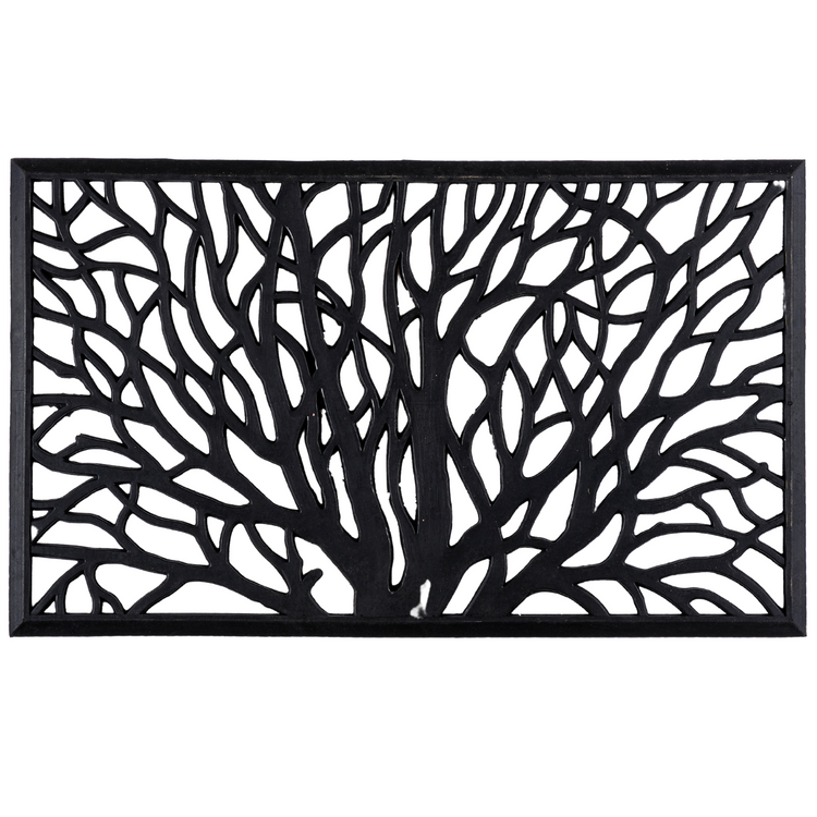Indian Tree Rubber Door Mats 60 x 40 cm, Black