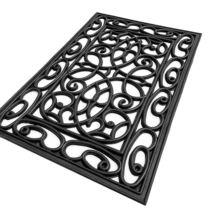 Abstract - Iron Cast Rubber Door Mats 60 x 40 cm, Black