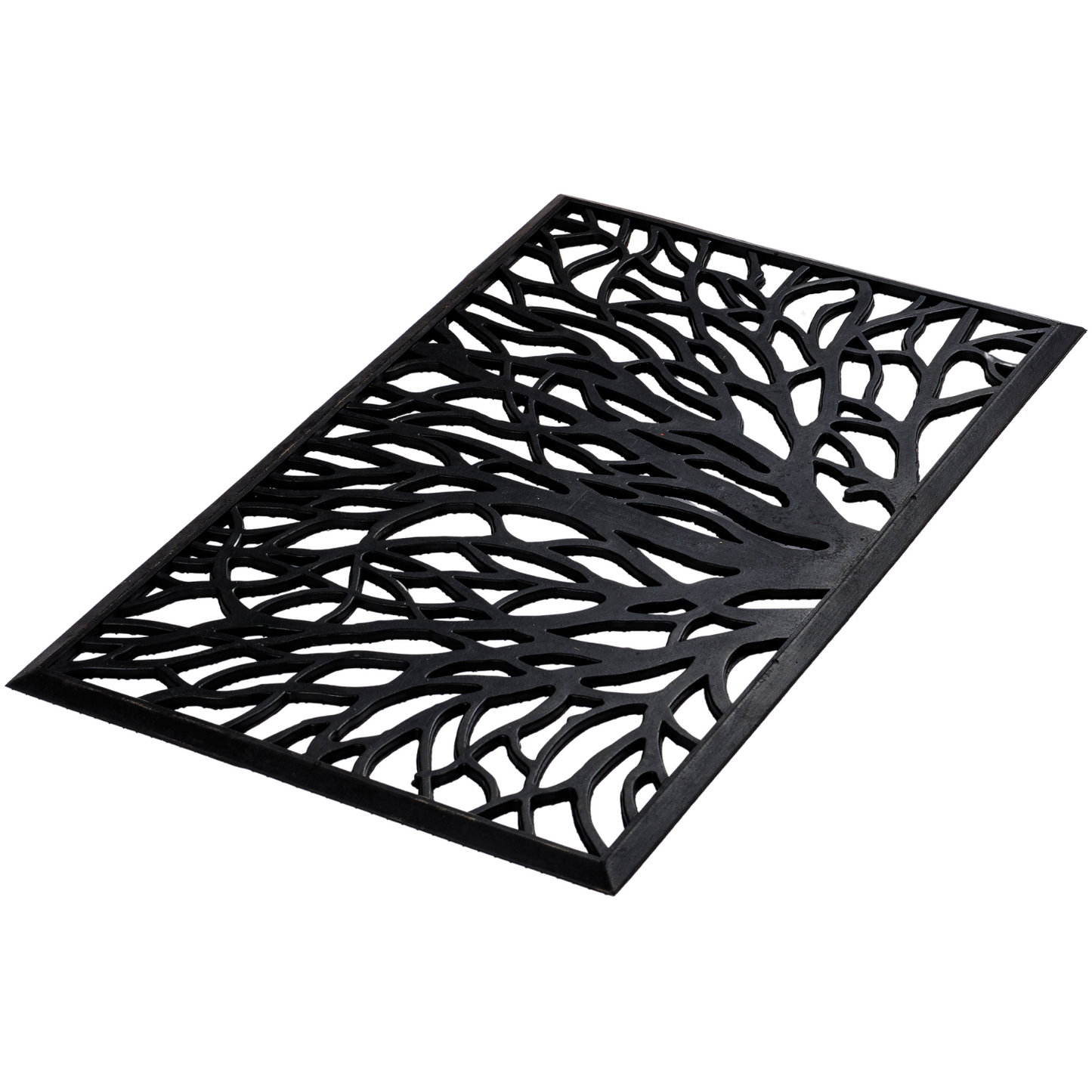 Indian Tree Rubber Door Mats 60 x 40 cm, Black