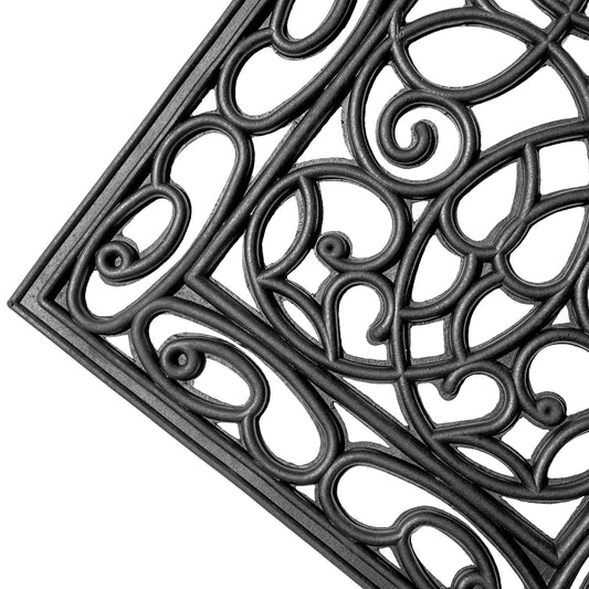 Abstract - Iron Cast Rubber Door Mats 60 x 40 cm, Black