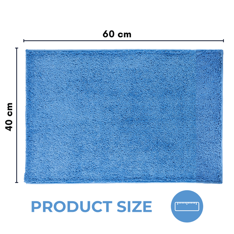Mystic Premium Soft Bath Mat Blue, Anti-Slip & Machine Washable