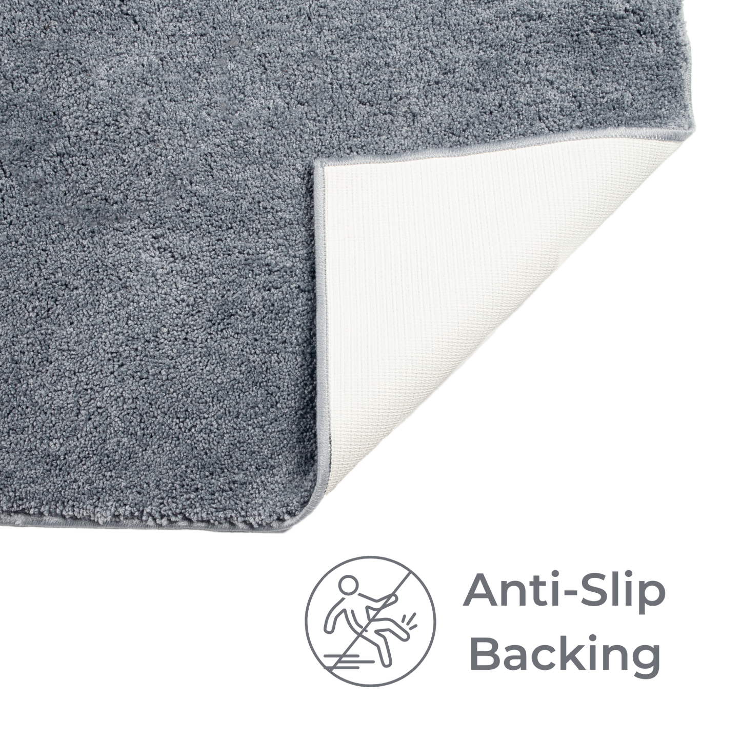 Mystic Premium Soft Bath Mat Gray, Anti-Slip & Machine Washable