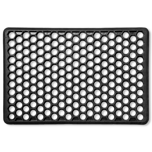 Hexagon Hollow Rubber Door Mats 60 x 40 cm, Black