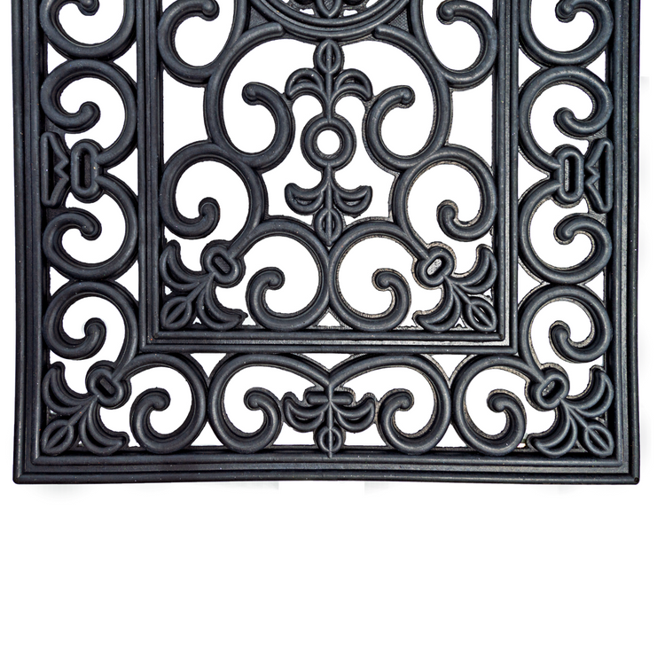 Iron Cast Rubber Door Mats 60 x 40 cm, Black