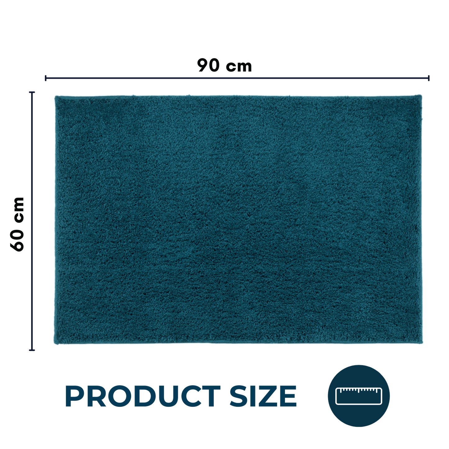 Mystic Premium Soft Bath Mat Peacock Blue, Anti-Slip & Machine Washable