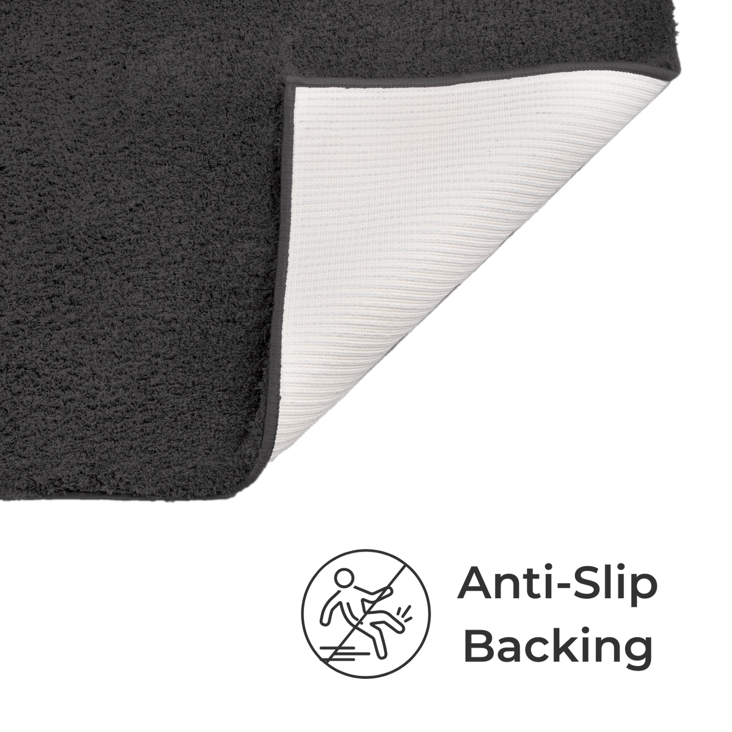 Splendor Premium Soft Bath Mat Smoke Gray, Anti-Slip & Machine Washable