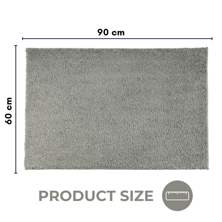 Mystic Premium Soft Bath Mat Steel Gray, Anti-Slip & Machine Washable